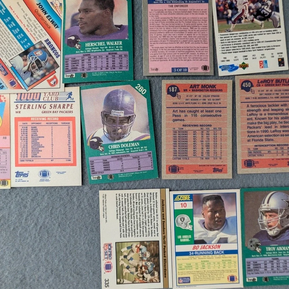 Topps Score Fleer Football Cards Lot Aikman Jackson Sanders Elway